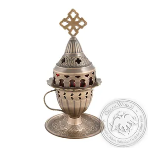 Byzantine Brass Antique Home Oil Lamp - H110