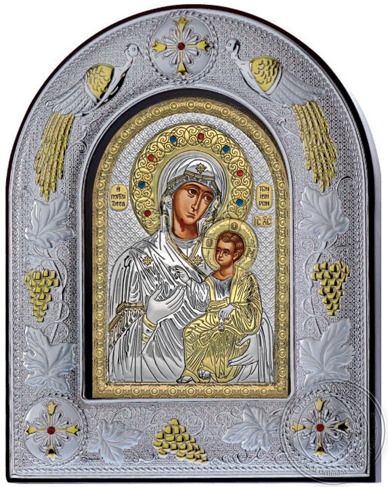 ყოვლადწმინდა ღვთისმშობელი კარიბჭისა, ვერცხლის ხატი მინის ჩარჩოში
