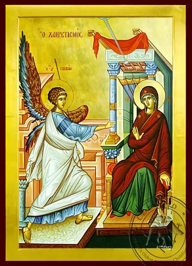 Благовещение (Похвала), византийская икона