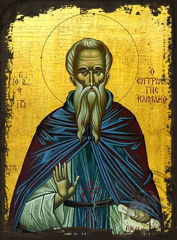 Святой Иоанн (Лествичник) Синайский, автор Лествица, византийская икона под старину