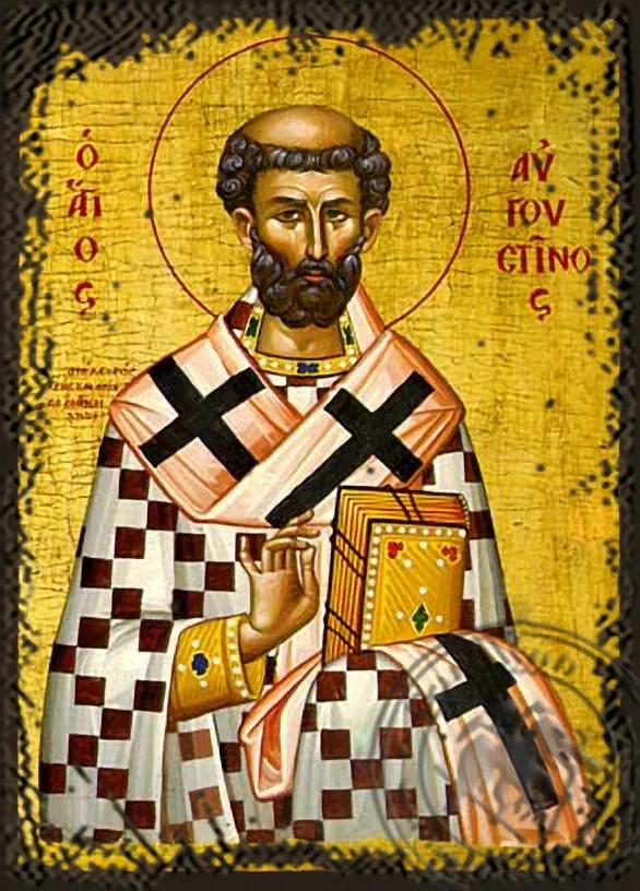 Saint Augustine - Aged Byzantine Icon