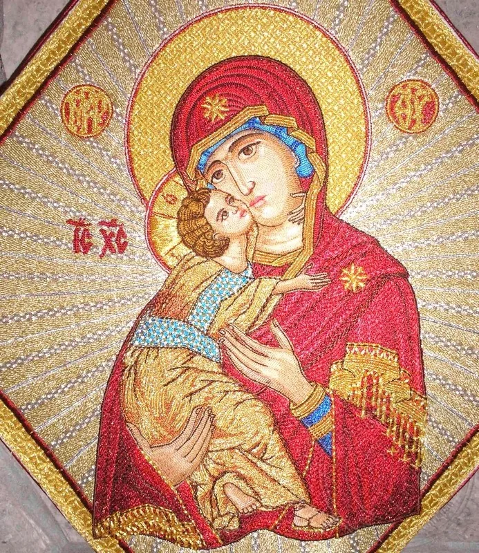 Богородица с радиальным фоном, палица