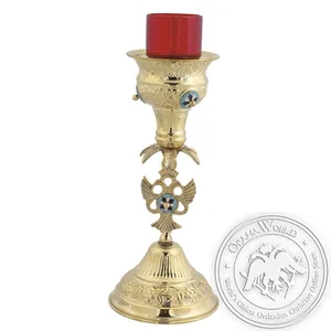 Byzantine Brass Ecclesiastical Vigil Oil Candle