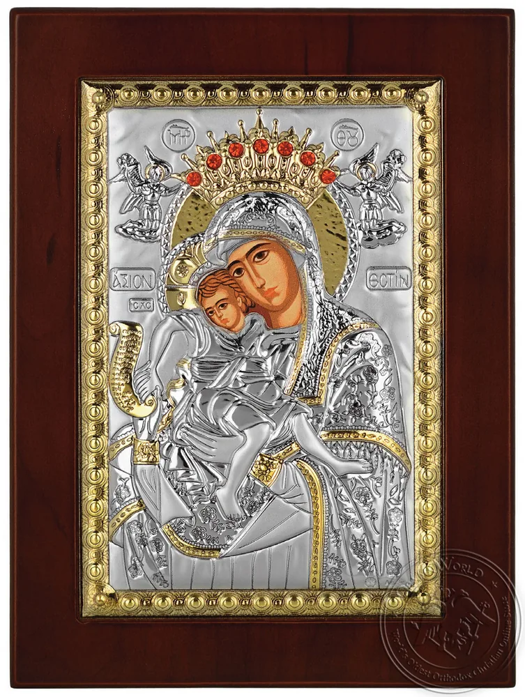 Достойно есть, серебряная икона