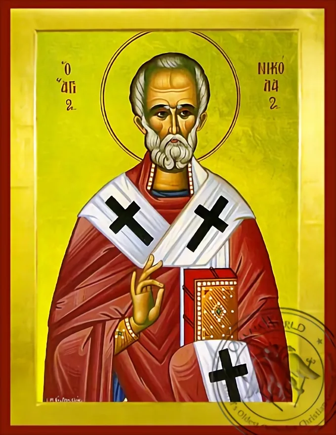 Saint Nicholas, Archbishop of Myra in Lycia - Byzantine Icon