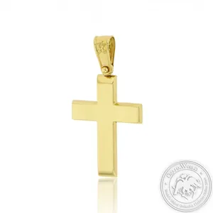 Christening Cross for Boys made of 14K Yellow Gold