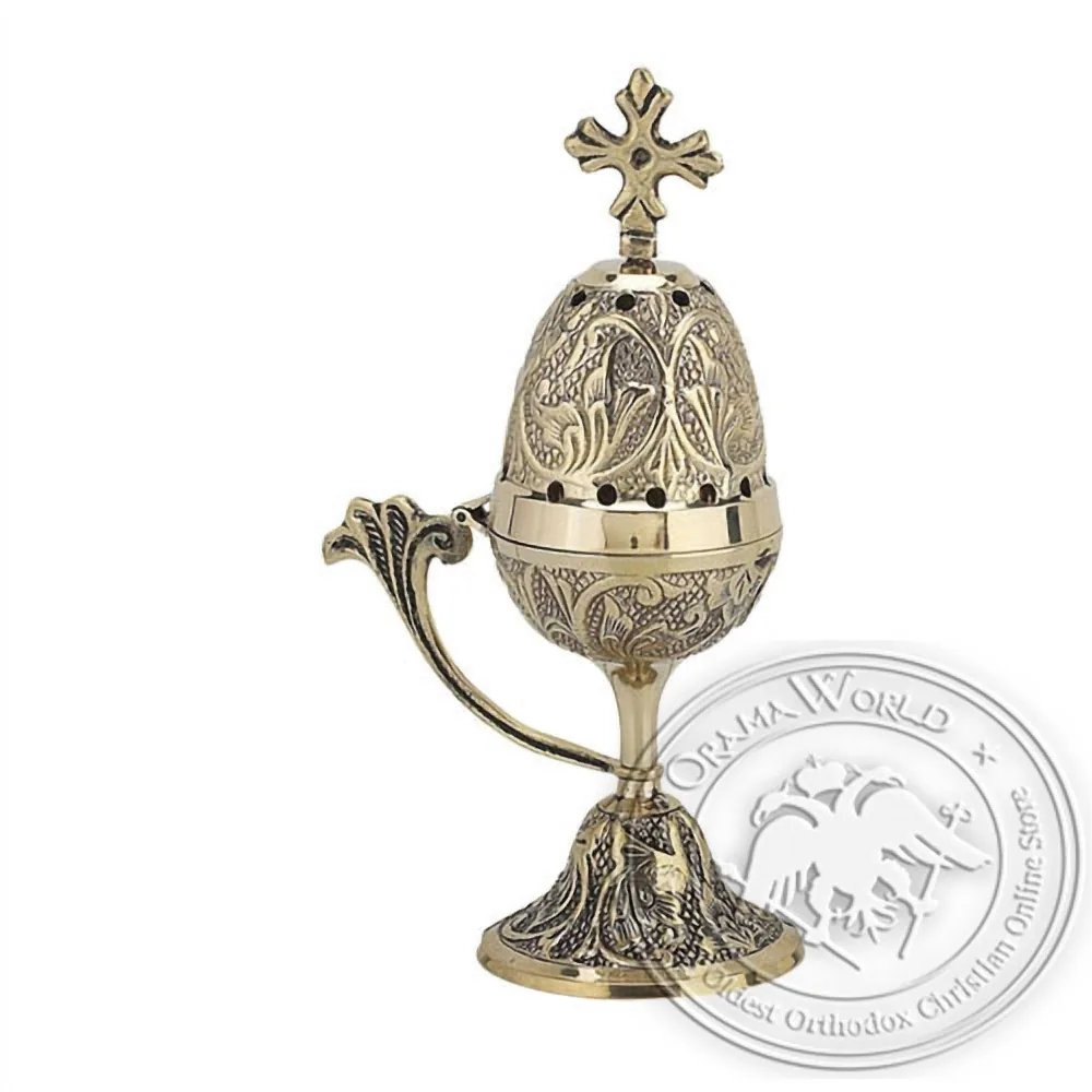 Byzantine Brass Home Censer - H48
