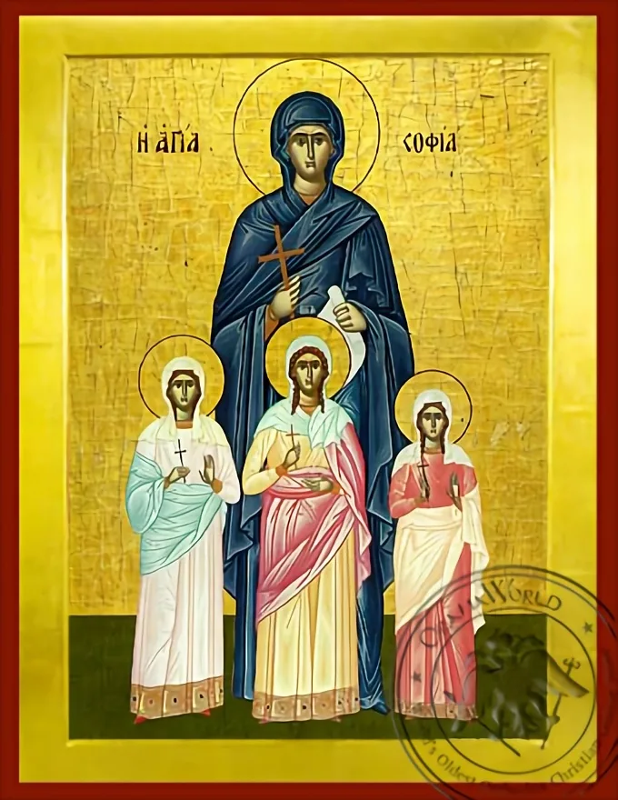 Святая София и дочери её, византийская икона