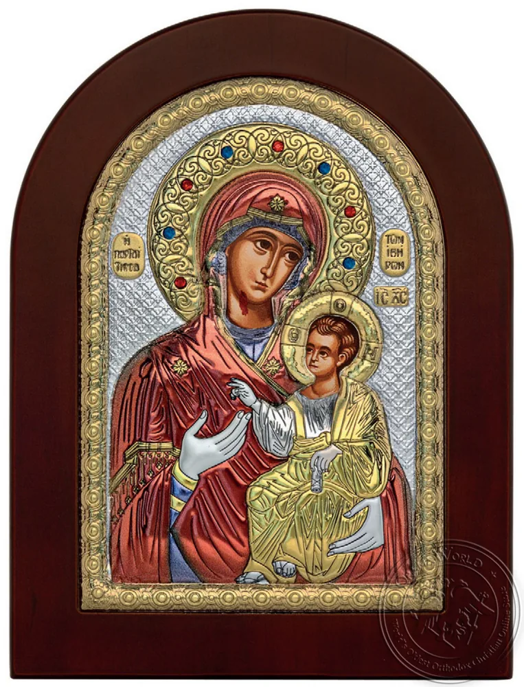 Пресвятая Богородица Иверская, икона под серебро