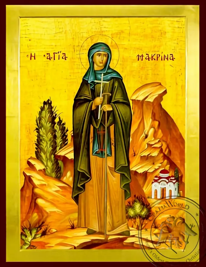 Saint Macrina, Sister of Saint Basil the Great, Full Body - Byzantine Icon