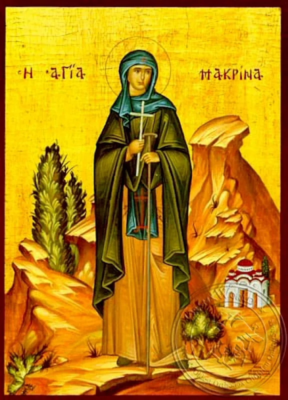 Святая Макрина, сестра святителя Василия Великого, в полный рост, рукописная икона