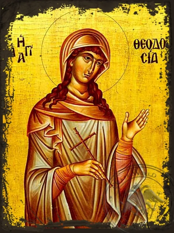 Saint Theodosia - Aged Byzantine Icon