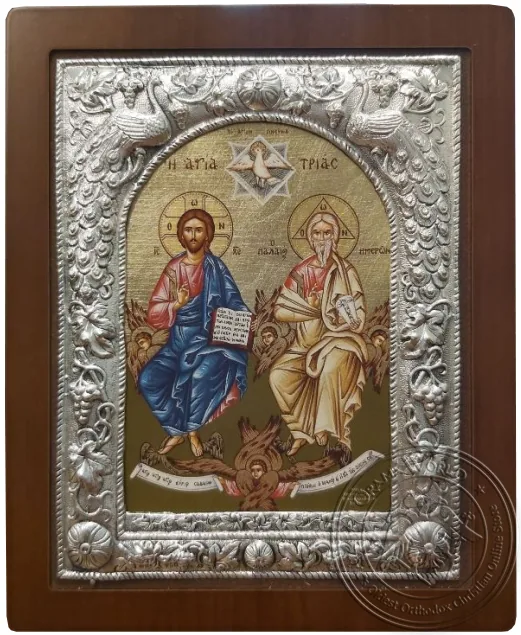 Святая Троица, серебряная икона