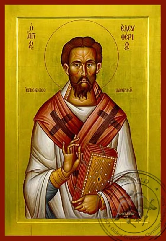 Saint Eleutherius, Hieromartyr, Bishop of Illyria - Hand Painted Icon