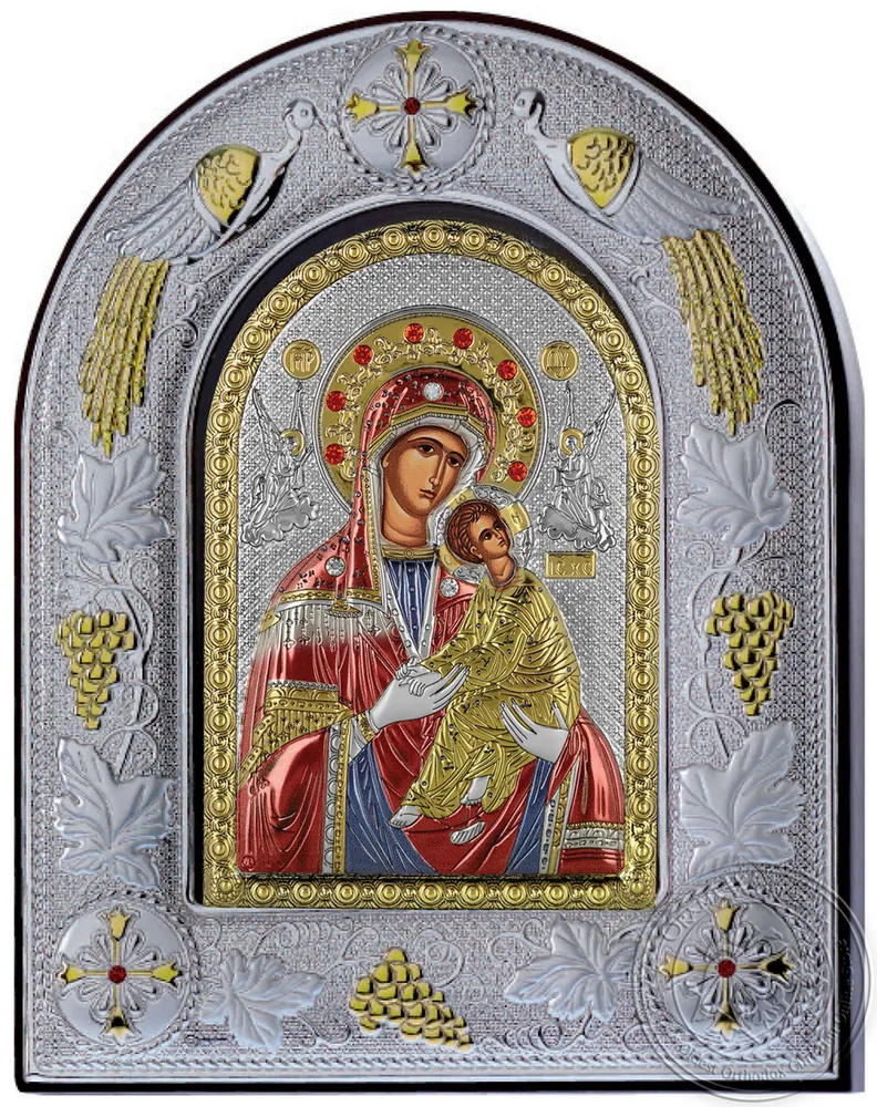 ყოვლადწმინდა ღვთისმშობელი უხრწნელი, ვერცხლისფერი ხატი მინის ჩარჩოში