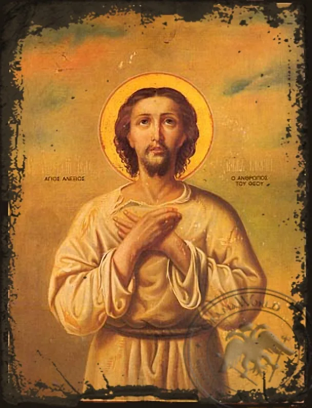 Saint Alexios - Aged Byzantine Icon