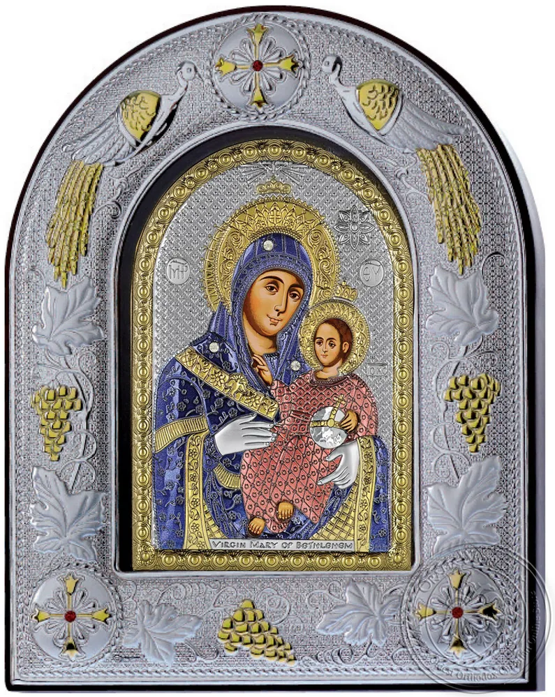 ბეთლემის ღვთისმშობელი, ვერცხლისფერი ხატი მინის ჩარჩოში