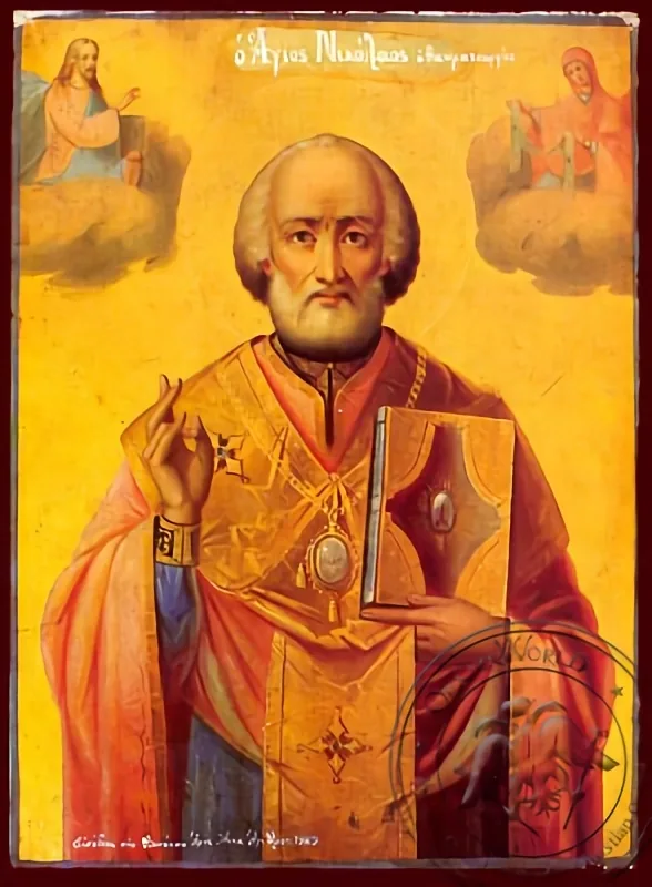 Saint Nicholas, Archbishop of Myra in Lycia - Nazarene Art Icon