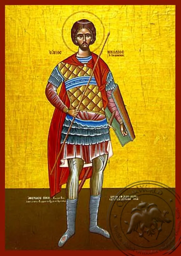 Saint Nicholas, the New Martyr of Vounena, Greece, Full Body - Hand Painted Icon
