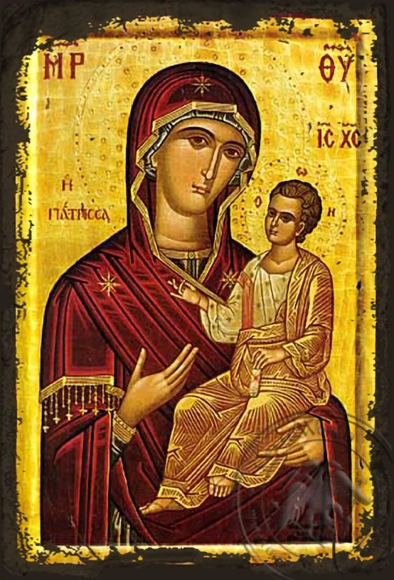 Panagia Giatrissa - Aged Byzantine Icon