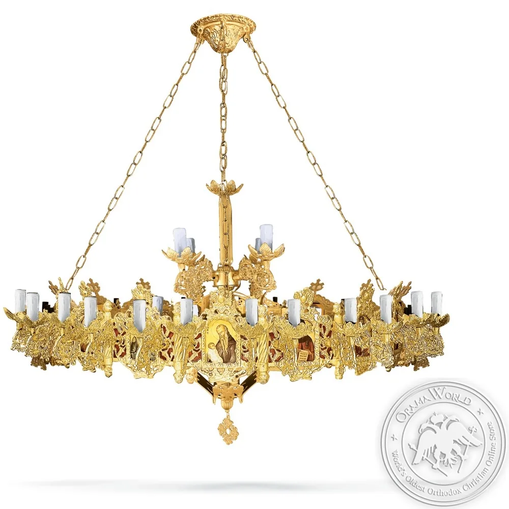 Aluminium Chandelier and Choros Gold Plated - 43 Lights