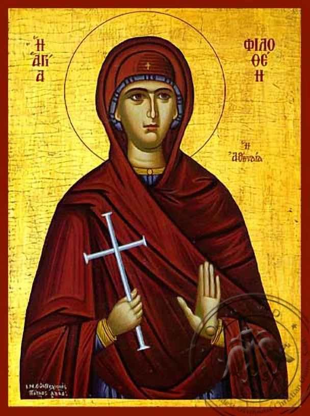 წმინდა ფილოთეა ათენელი, ხელნაწერი ხატი