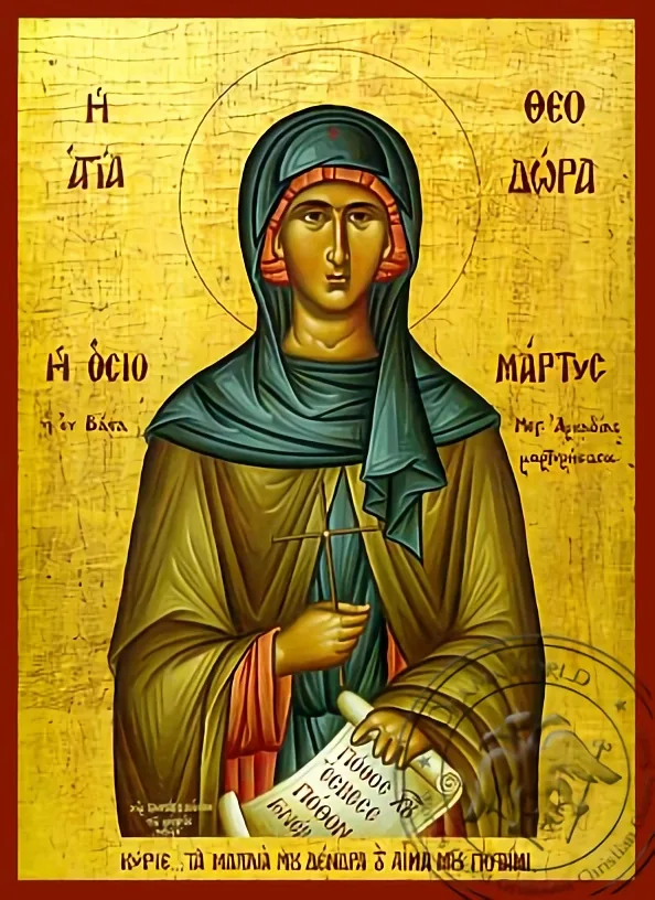Святая Феодора Вастийская, рукописная икона