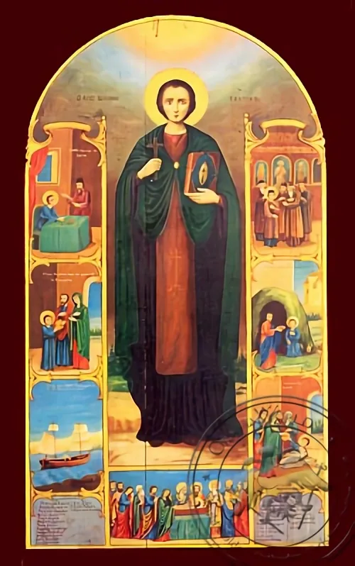 Святой Иоанн Кущник (живший в шалаше), в полный рост, назаретская икона