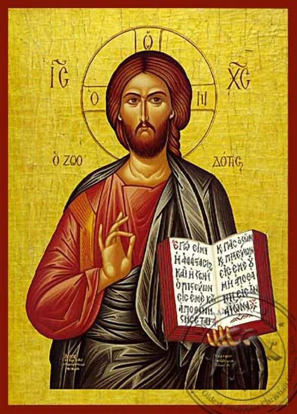 Спаситель благословляющий, Жизнодавец, рукописная икона