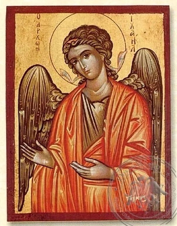 მთავარანგელოზი მიქაელი, ბრტყელი აბრეშუმზე ნაბეჭდი ხატი
