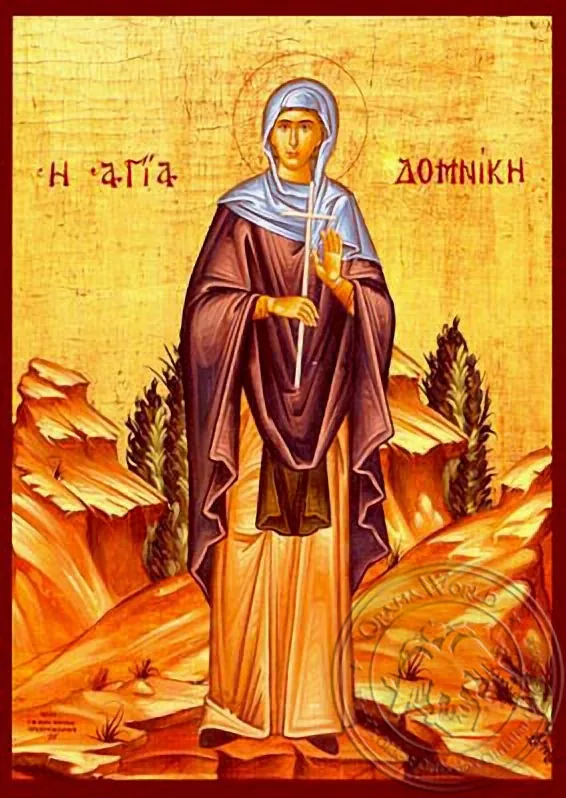 Saint Domnica of Constantinople, Full Body - Hand Painted Icon
