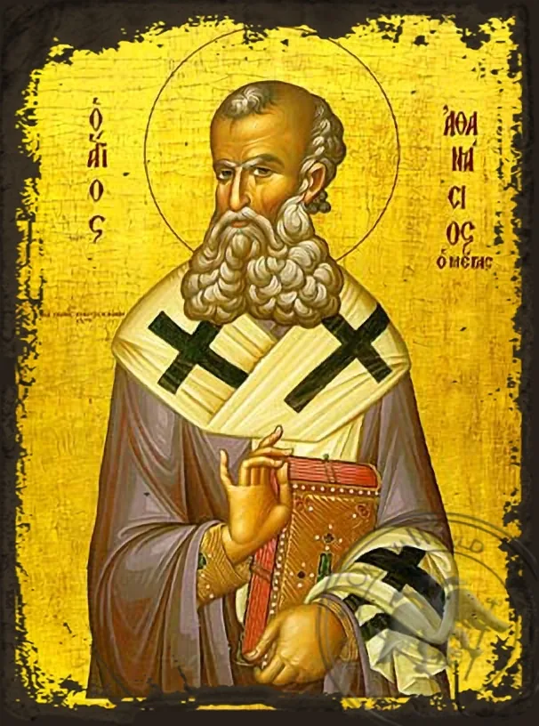 Saint Athanasius the Great - Aged Byzantine Icon