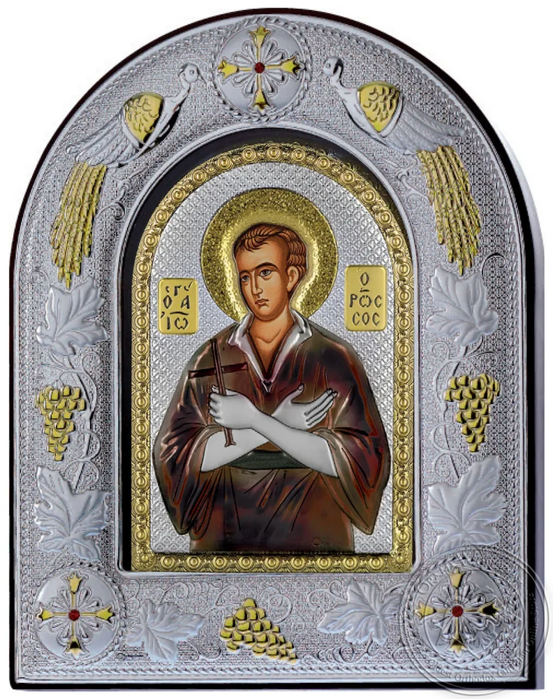 წმინდა იოანე რუსი, ვერცხლისფერი ხატი მინის ჩარჩოში