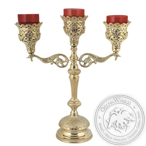Byzantine Brass Ecclesiastical Vigil Oil Candle