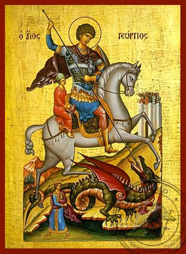 Saint George the Great Martyr, on Horseback - Hand Painted Icon