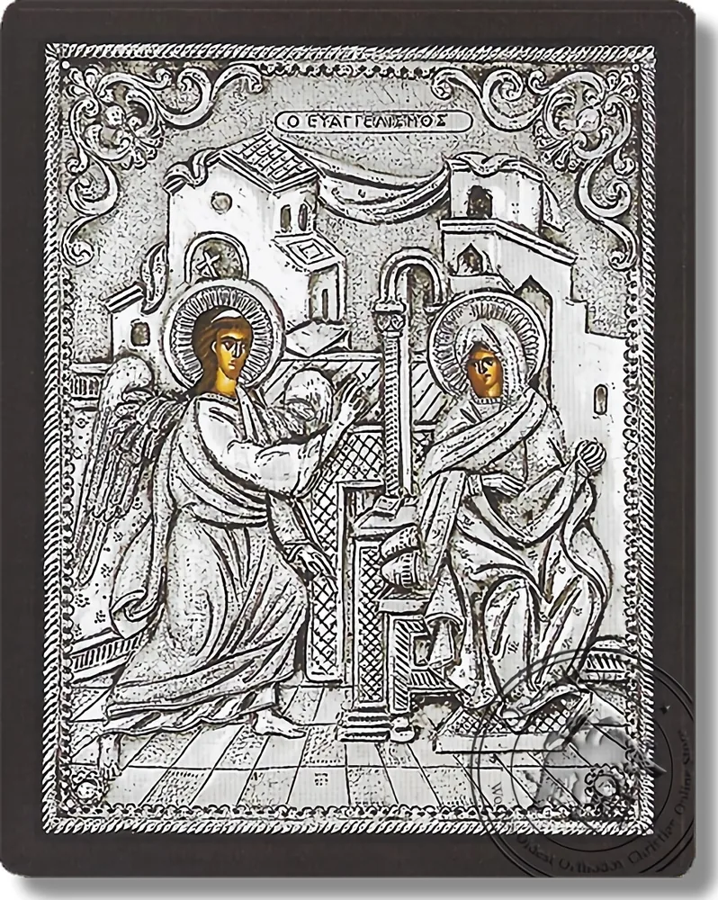 Благовещение, серебряная икона