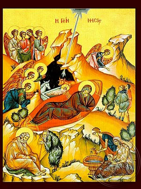 Рождество Христово, рукописная икона