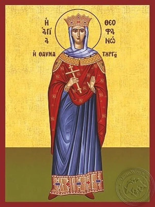 Saint Theophano the Miracle Worker Byzantine Empress Spouce of Emperor Leo Vi the Wise Full Body - Hand Painted Icon