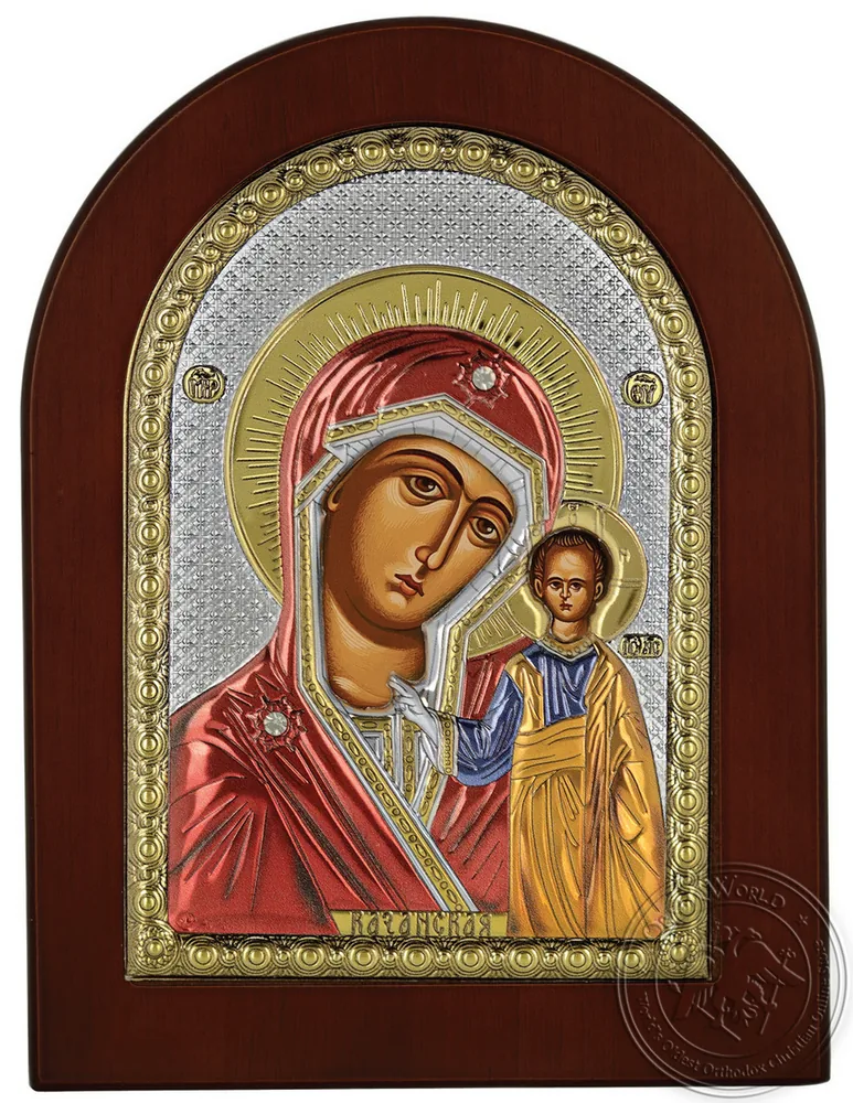 Our Lady of Kazan - Silver Colored Icon