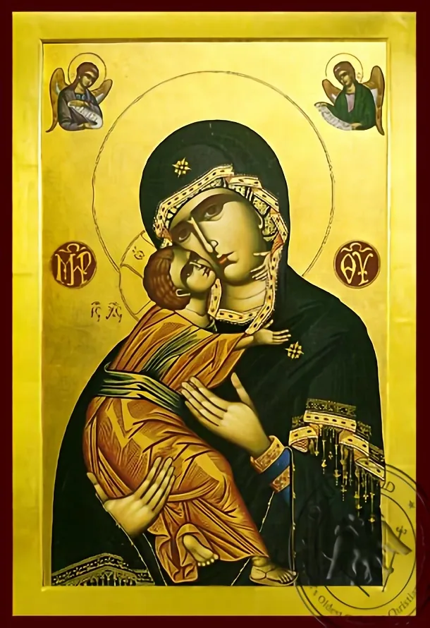 ტკბილად ამბორისმყოფელი ანგელოზებით, ბიზანტიური ხატი