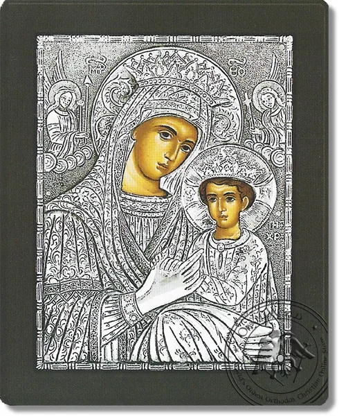 Богородица Возрождение, серебряная икона