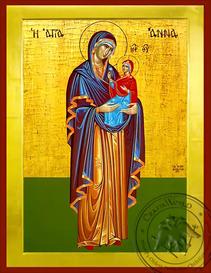 წმინდა ანა ღვთისმშობლით, სრული ტანით, ბიზანტიური ხატი