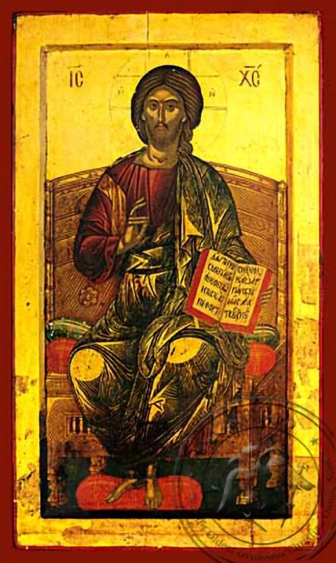Christ Blessing, Enthroned - Hand Painted Icon