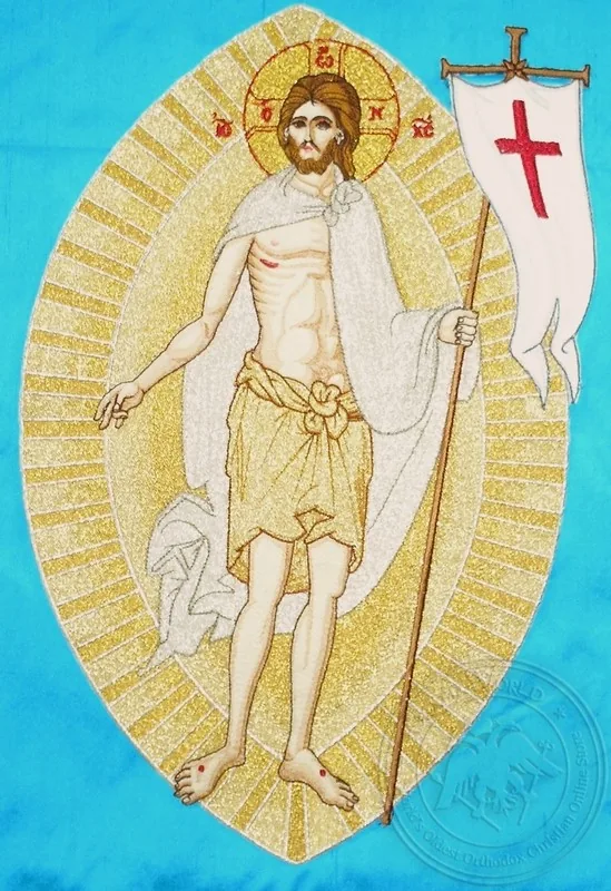 The Risen Christ with Background Embroidered - Hieratical Pole