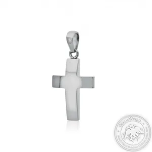 Christening Cross for Boys made of 14K White Gold