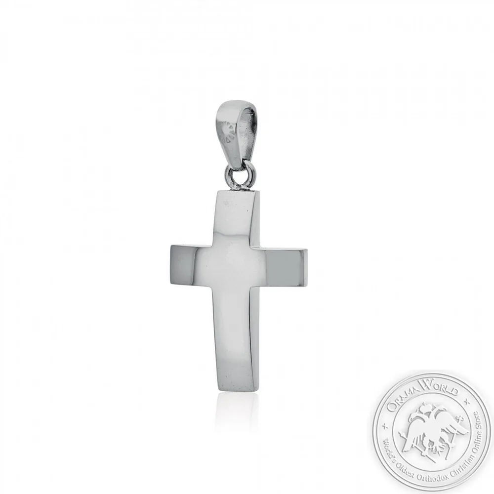 Christening Cross for Boys made of 14K White Gold