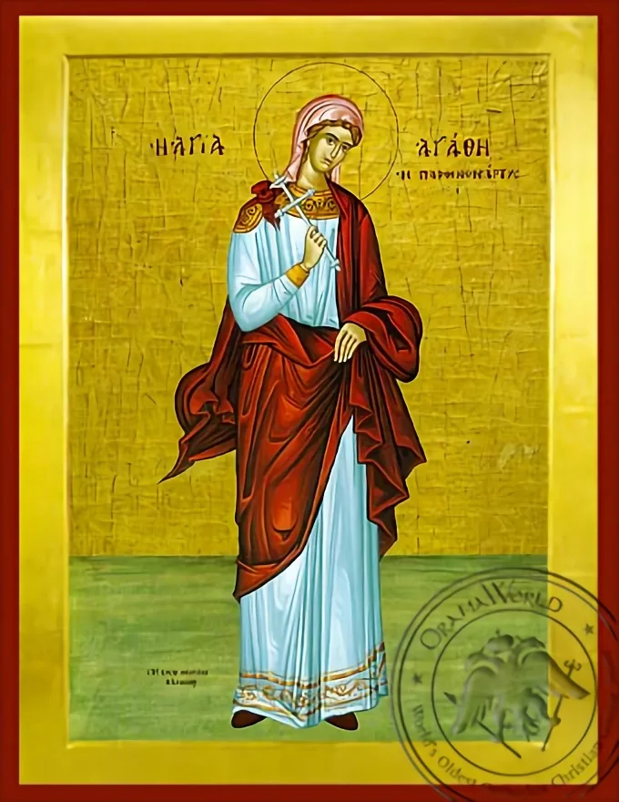 Святая Агафия, византийская икона