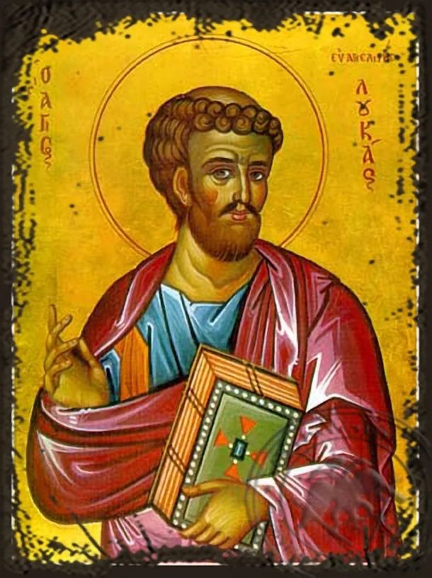 Apostle and Evangelist Saint Luke - Aged Byzantine Icon