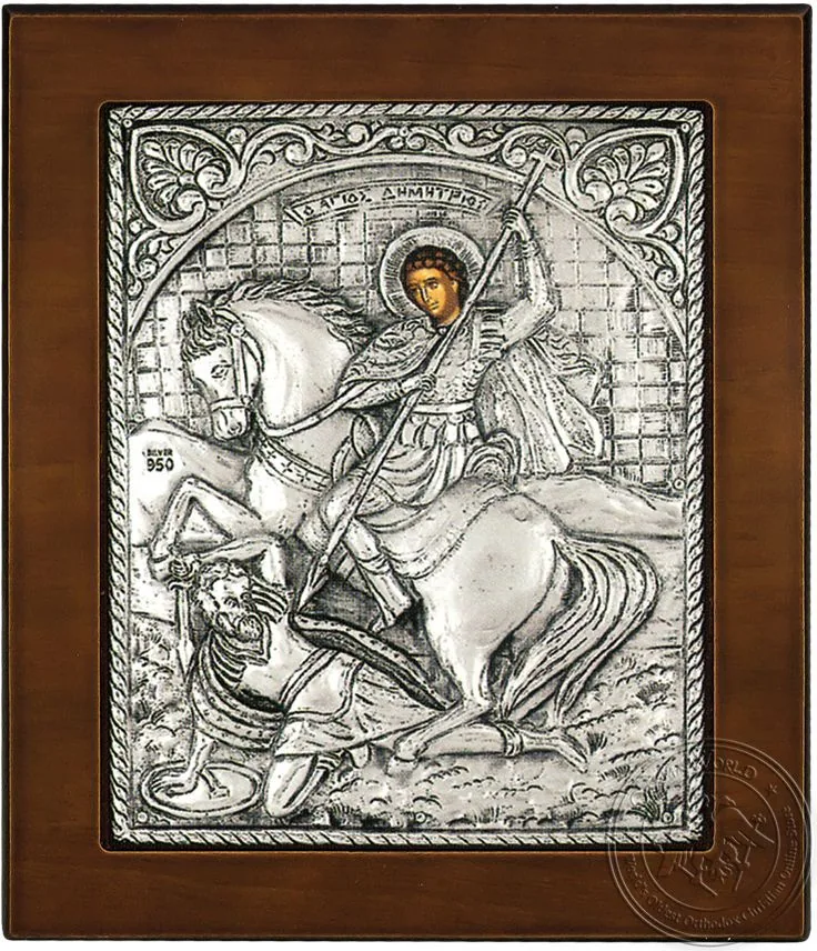 Saint Demetrius - Silver Icon