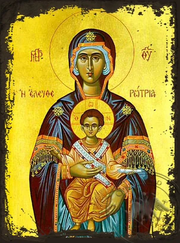ღვთისმშობელი ყრმით, განმათავისუფლებელი, ძველებურად გაფორმებული ბიზანტიური ხატი
